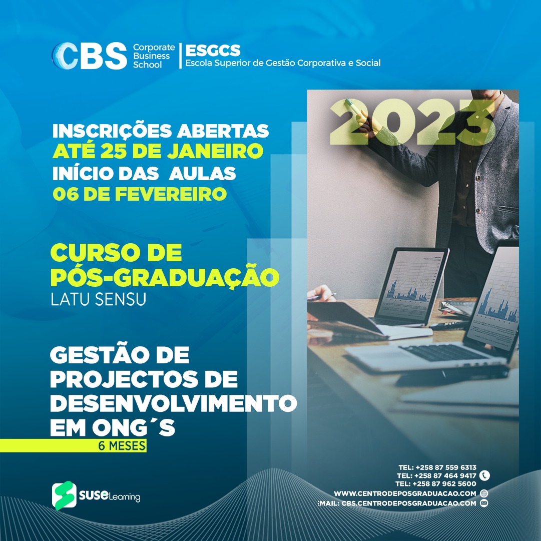 Pós-Graduação em Gestão de Projectos de Desenvolvimento em ONG's