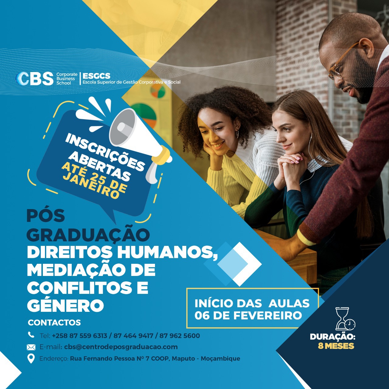 Pós-Graduação em Direitos Humanos, Mediação de Conflitos e Género